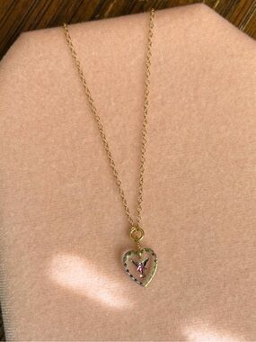 Iridescent Intaglio Angel Heart Necklace